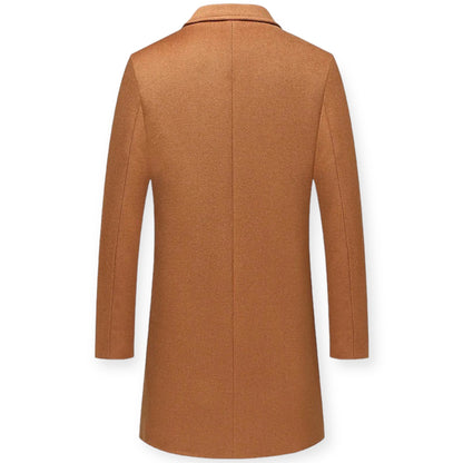 HARRISON – Lange herenjas met knoopsluiting voor een klassieke en verfijnde look