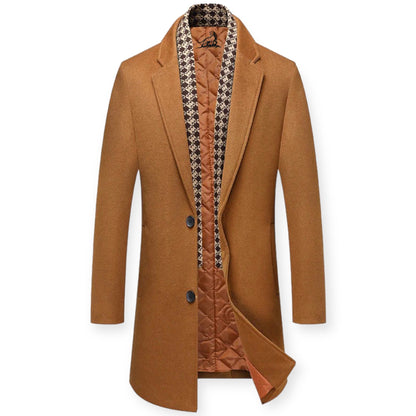 HARRISON – Lange herenjas met knoopsluiting voor een klassieke en verfijnde look