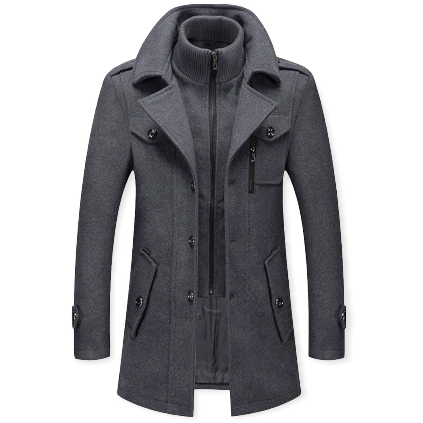 ENZO - Casual jack met ritssluiting en stijlvolle schildpadhals