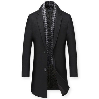 HARRISON – Lange herenjas met knoopsluiting voor een klassieke en verfijnde look