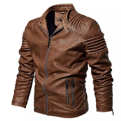 LOGAN – Leren jack met ritssluiting en zakken voor een stoere en tijdloze look