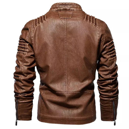 LOGAN – Leren jack met ritssluiting en zakken voor een stoere en tijdloze look