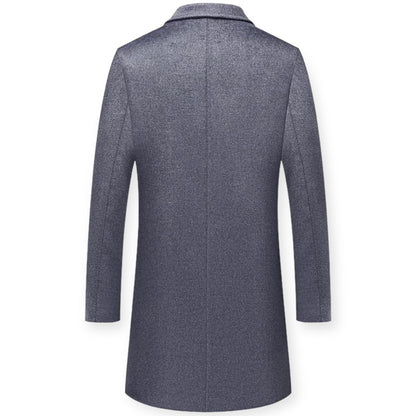 HARRISON – Lange herenjas met knoopsluiting voor een klassieke en verfijnde look