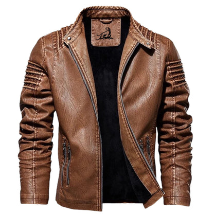 LOGAN – Leren jack met ritssluiting en zakken voor een stoere en tijdloze look