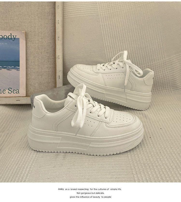 Casual Schoenen - Vrouwen - Dikke Zool - Witte Schoenen - NOVA