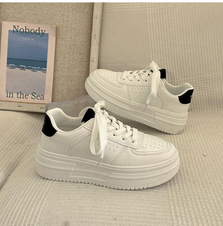 Casual Schoenen - Vrouwen - Dikke Zool - Witte Schoenen - NOVA