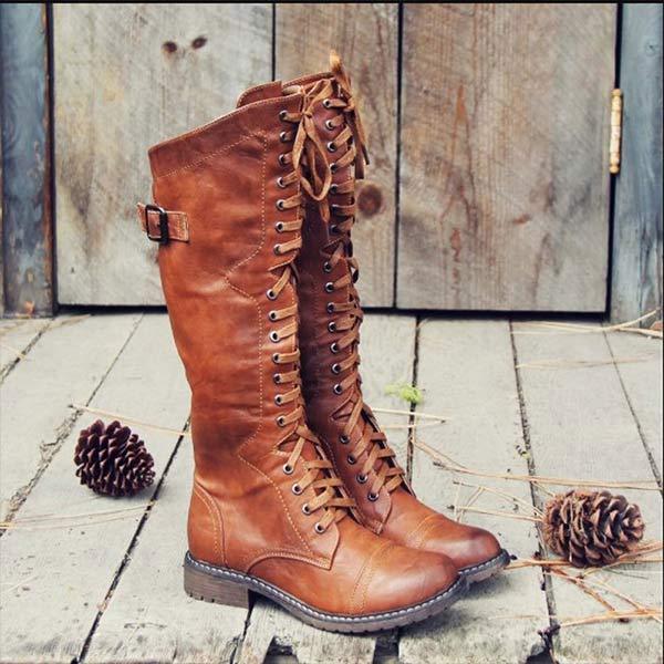 Kniehoge Dameslaarzen - Dames - Vintage Leer - Laars - Nova