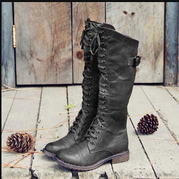 Kniehoge Dameslaarzen - Dames - Vintage Leer - Laars - Nova