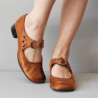 Vrouwen - Vintage Leren Sandalen - Comfortabel Echt Leer - Tijdloze Stijl - INGA