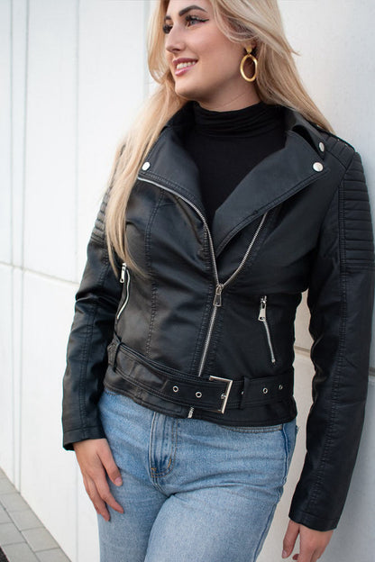 VIVIAN - Leren bikerjasje voor dames
