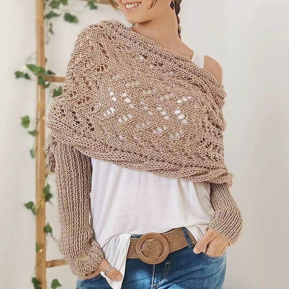 Dames - Gebreid Schouderstuk - Luchtig Patroon - Comfortabele Draagstijl - MODERNE TOUCH