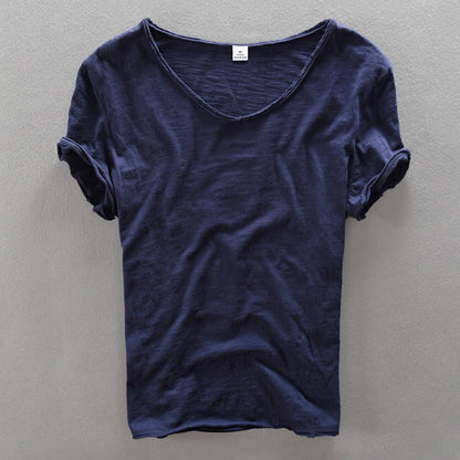 Heren T-shirt met V-hals en Casual Pasvorm voor een Ontspannen Look – COSIMO STIJL