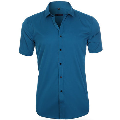 Heren Overhemd met Korte Mouwen en Getailleerde Pasvorm voor een Modern Zomerse Look – THEODORIC