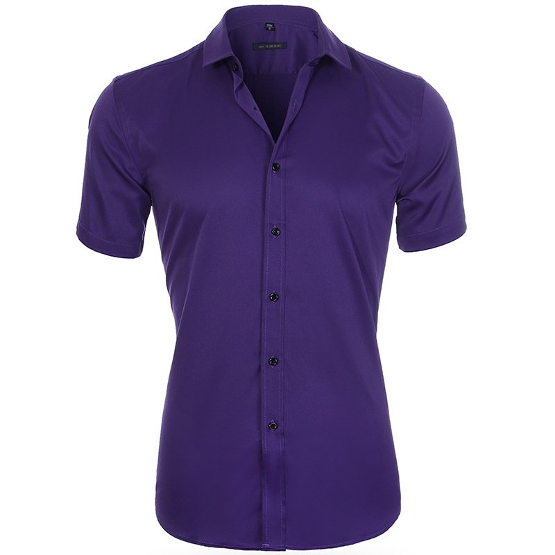 Heren Overhemd met Korte Mouwen en Getailleerde Pasvorm voor een Modern Zomerse Look – THEODORIC