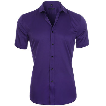 Heren Overhemd met Korte Mouwen en Getailleerde Pasvorm voor een Modern Zomerse Look – THEODORIC