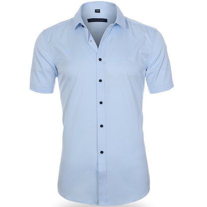 Heren Overhemd met Korte Mouwen en Getailleerde Pasvorm voor een Modern Zomerse Look – THEODORIC