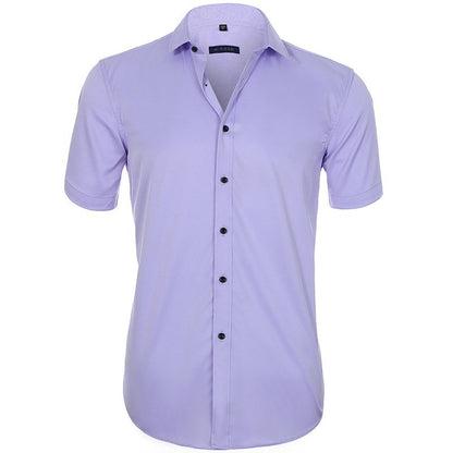 Heren Overhemd met Korte Mouwen en Getailleerde Pasvorm voor een Modern Zomerse Look – THEODORIC