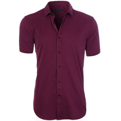 Heren Overhemd met Korte Mouwen en Getailleerde Pasvorm voor een Modern Zomerse Look – THEODORIC
