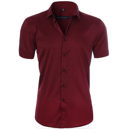 Heren Overhemd met Korte Mouwen en Getailleerde Pasvorm voor een Modern Zomerse Look – THEODORIC