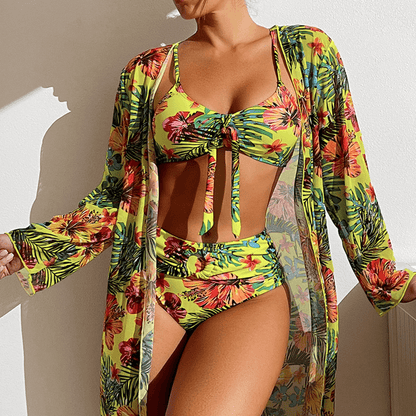 Tropische bikini set met palmenprint en comfortabele pasvorm – SOLARA PALM