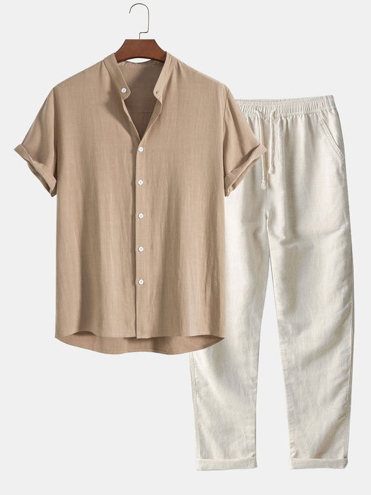 Mannen - Zomerse Shirt en Broek Set - Lichte Stoffen - Ideaal voor Warm Weer