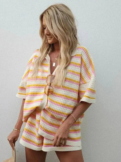 Vrouwen - Geruit Hemdje met Shorts - Lichtgewicht Katoen - Perfect voor Zomeruitstapjes