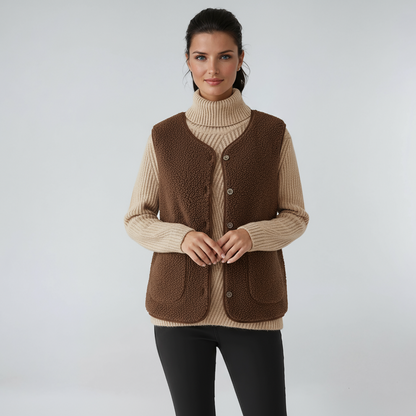 Bodywarmer - Dames - Wol Knopen - Dames Wollen - CosyWol