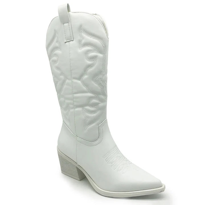 Cowboylaarzen - Dames - PU Leer - Witte Laarzen - Modieus