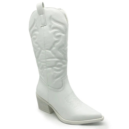 Cowboylaarzen - Dames - PU Leer - Witte Laarzen - Modieus