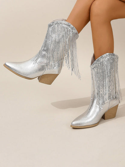 Cowboy Laarzen - Vrouwen - Metallic Glans - Laarzen - Woestijn