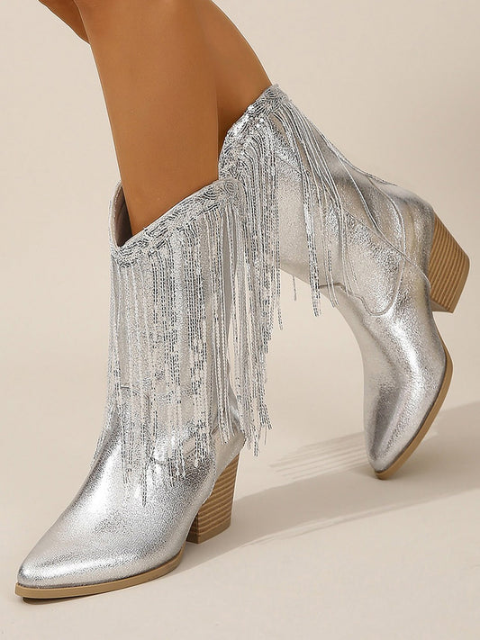 Cowboy Laarzen - Vrouwen - Metallic Glans - Laarzen - Woestijn