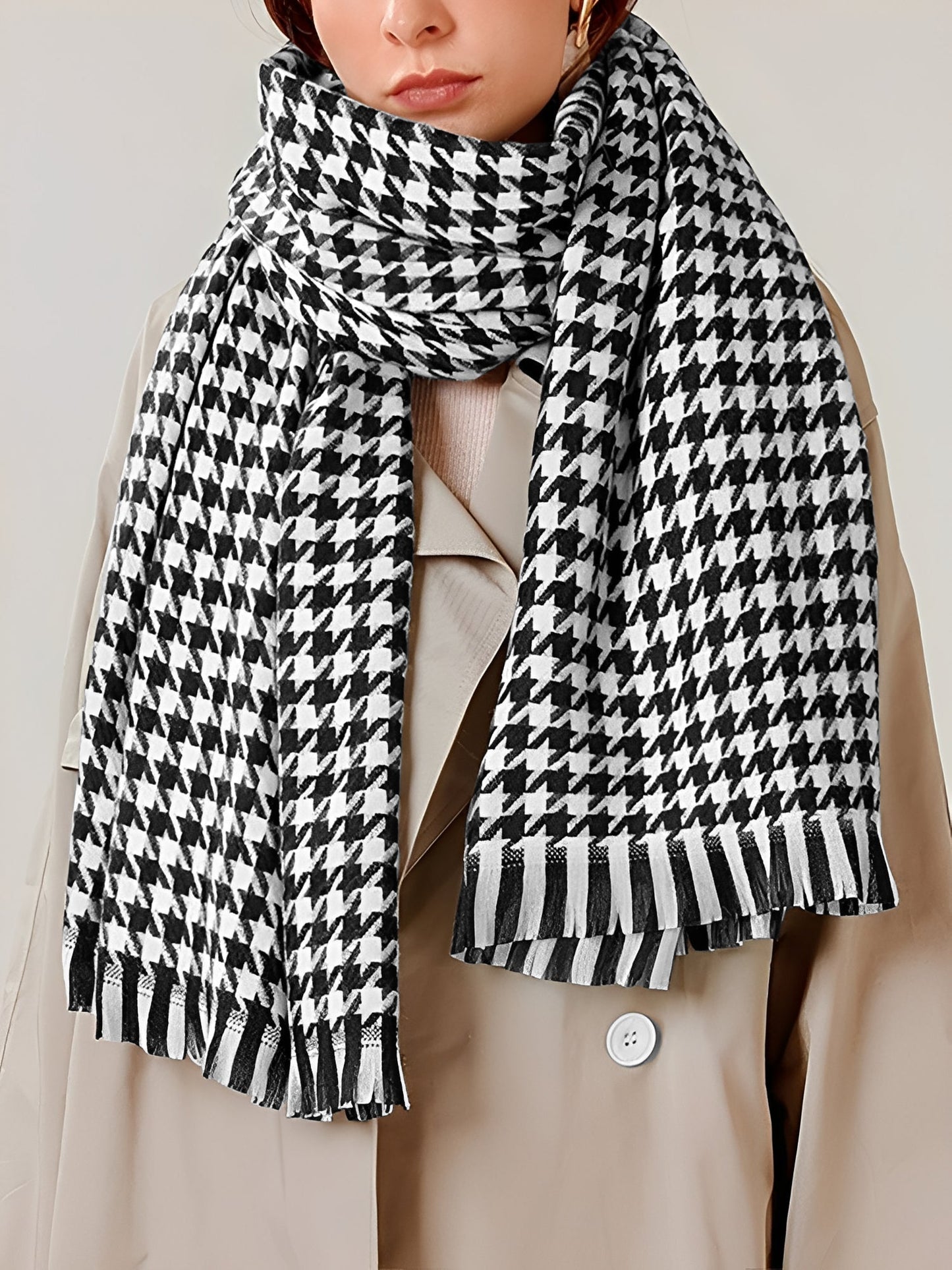 Sjaal - Vrouwen - Pied-de-poule - Sjaal - Elegante Sjaal