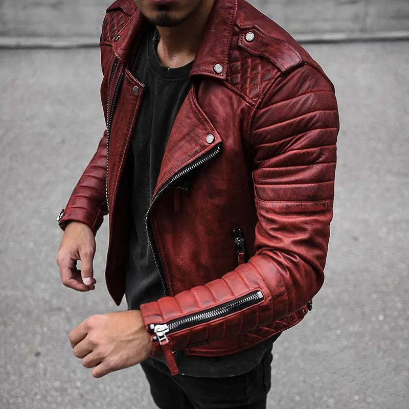 Leren Bikerjas - Heren - Echt Leder - Bikerlook - Urban Jas
