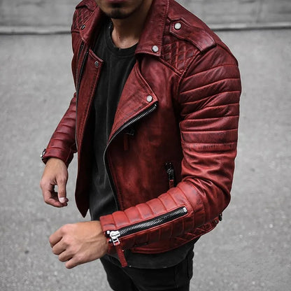 Leren Bikerjas - Heren - Echt Leder - Bikerlook - Urban Jas
