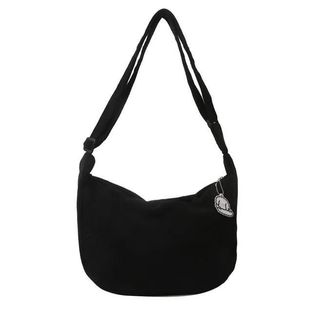 Vrouwen - Corduroy Crossbody Tas - Trendy Dumpling Vorm - Casual Draagtas - MODE TAS