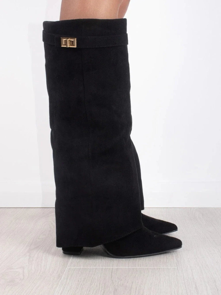 Kniehoge Laarzen - Vrouwen - Suede Hak - Dames Laarzen - NIX