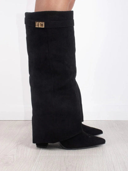 Kniehoge Laarzen - Vrouwen - Suede Hak - Dames Laarzen - NIX