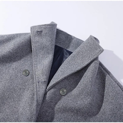 Jas - Dames - Wolblend Hoge Kraag - Wolblend Jas - Chique